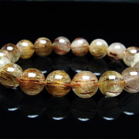 キャッツアイルチルクォーツ ブレスレット 11mm ルチルクォーツ ブレス 一点物 メール便可 [M便 1/10] 111-45894