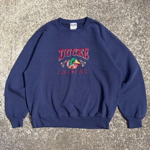 【Lサイズ】90's~ DUCKS UNLIMITED カモ ゴリゴリ刺繍 古着 スウェット