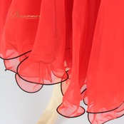 社交ダンス 衣装 Lovely Dancing ドレス スタンダード ブラック系 レッド系 赤 黒 チョーカー レース 半袖 スタンダードドレス 準正装 バイカラー ワンピースドレス フレアスカート 二重スカート ラテン風 ふんわり 大人可愛い エレガント レース生地 チョーカー付き Vネック クラシック モダン風 フロートシルエット スタンダード用 女性用 フォーマル 競技 練習用 発表会 ポリ素材 黒赤コーデ レッド×ブラック 9号程度