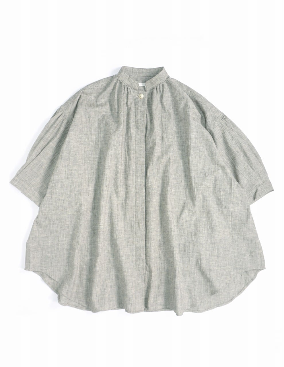 Antique Check Fly-Front Blouse