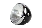 6-1/2inch Lucas-type Head light GlossBLACK/CHROME RIM