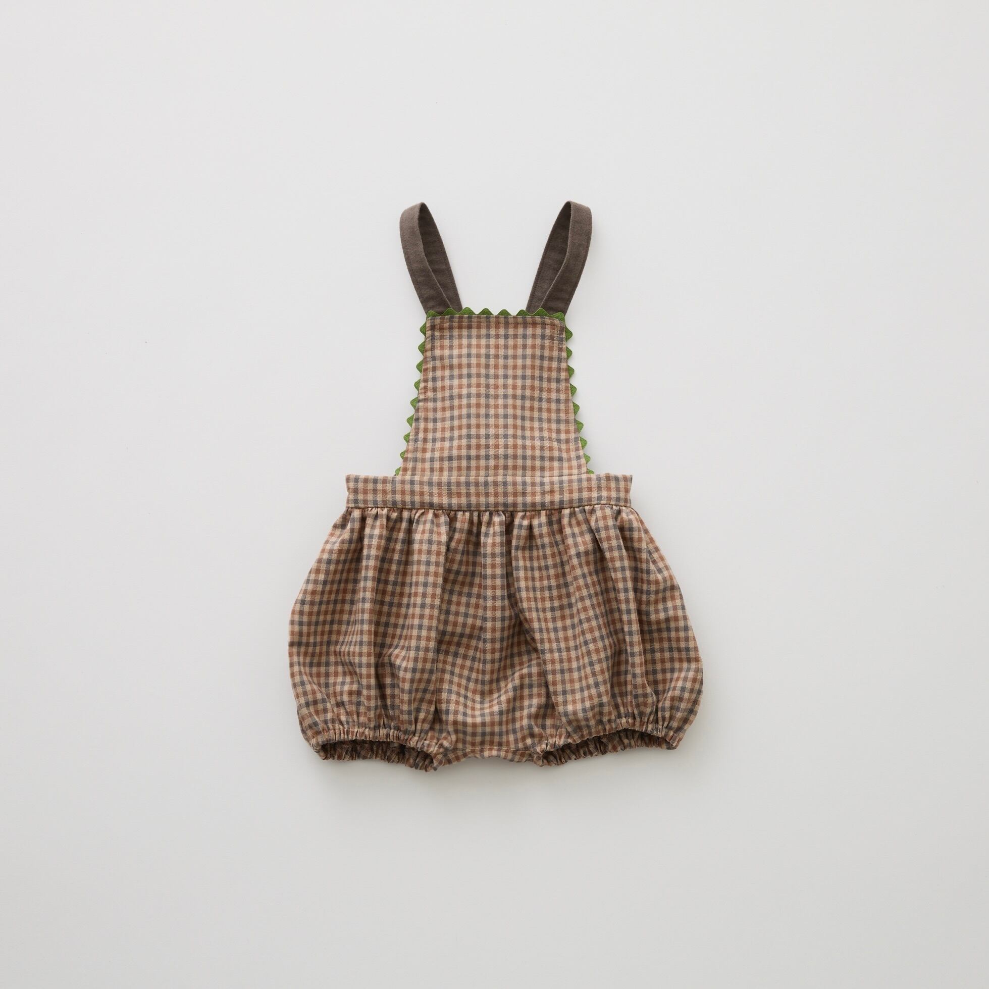 《予約商品 eLfinFolk 2026AW》Country Check Baby Salopette / beige
