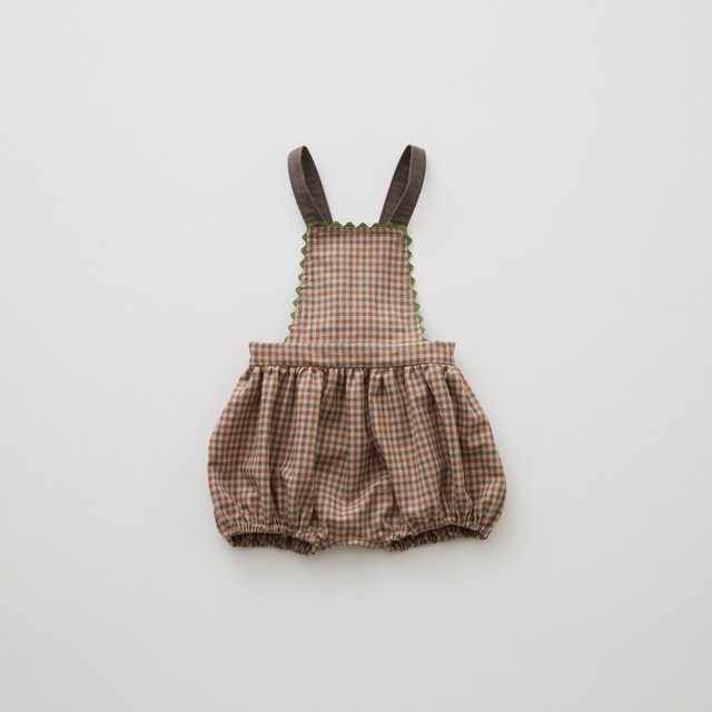 《eLfinFolk 2026AW》Country Check Baby Salopette / beige