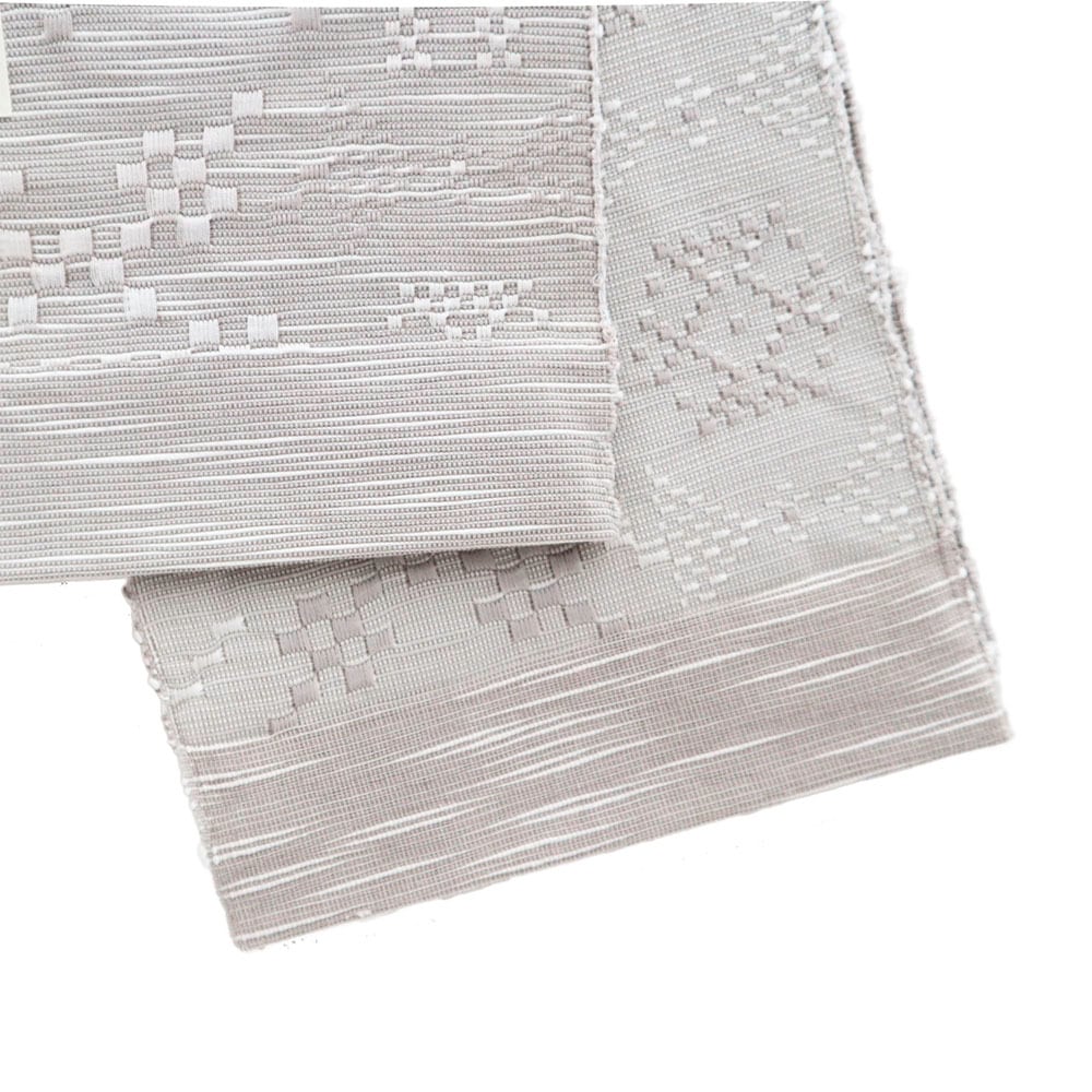 半巾帯 en coton「雪花（せっか）」 snow gray | OLN web shop