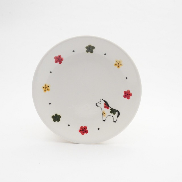 【久保島 利恵】幸せを呼ぶ馬　花はな　小皿　A-1