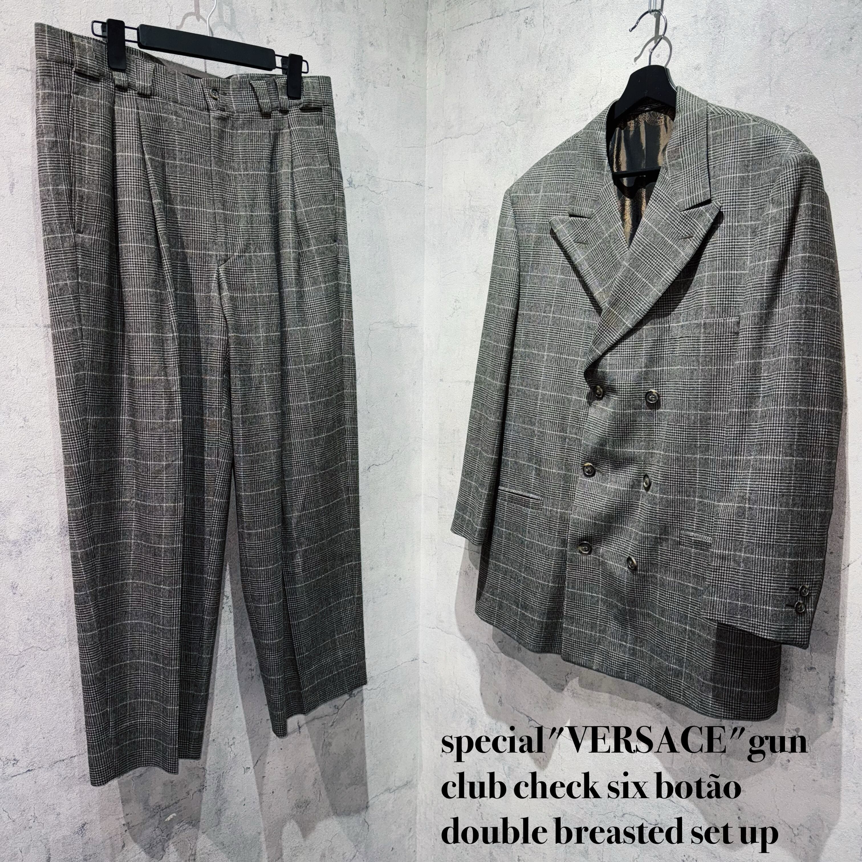 special"VERSACE"gun club check six botão double breasted set up