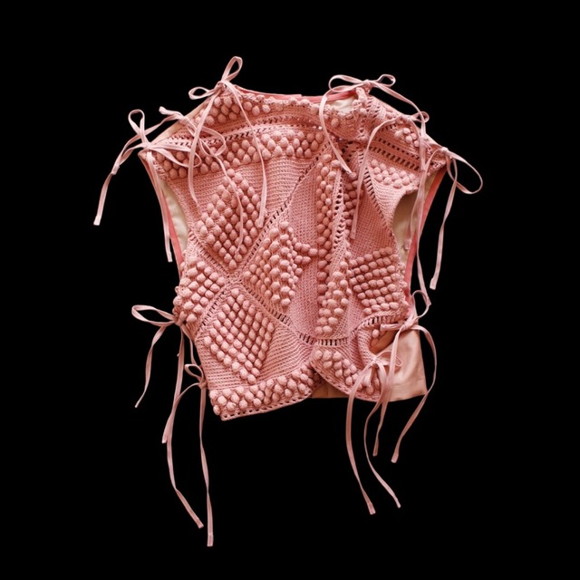 Re; project / 【PINK】1930s French Crochet Ribbon Top