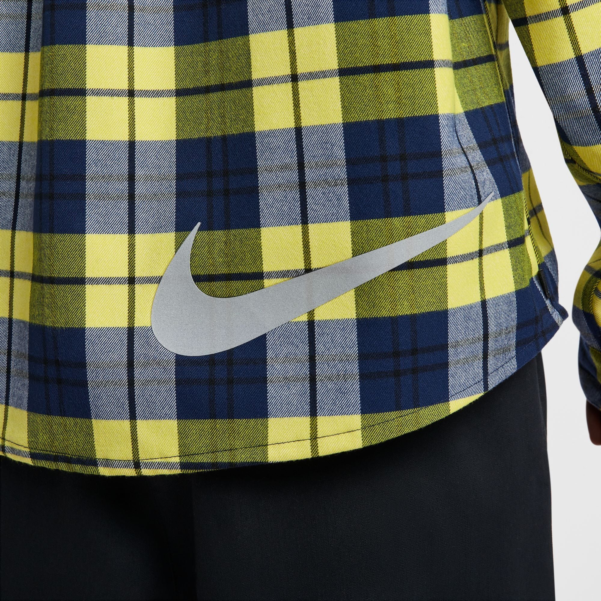 NIKE SB FLANNEL BTN UP KOSTON L/S TOP MNNAVY/SPDYLW | HIGHFIVE