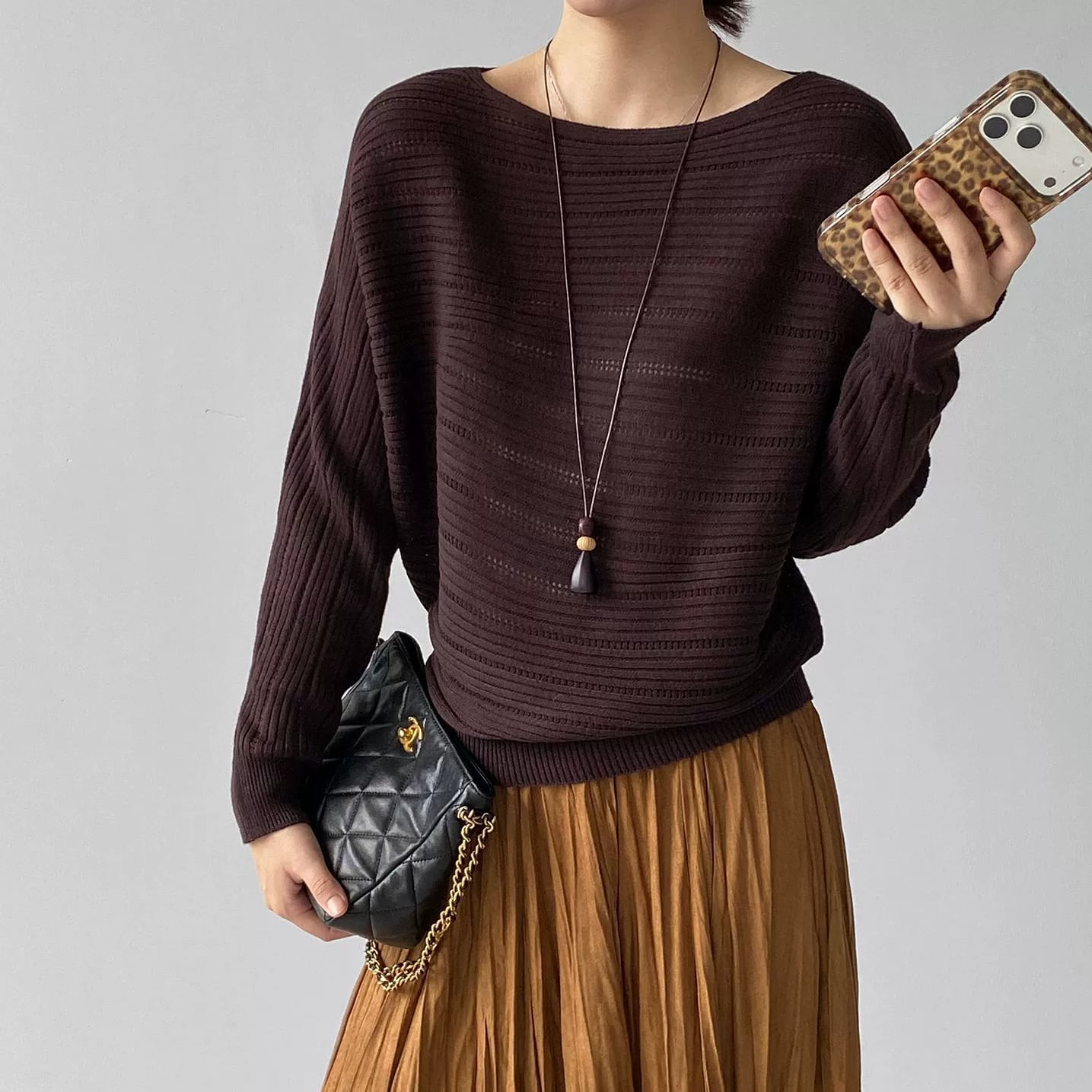 sheer knit dolman sleeve knit 14712