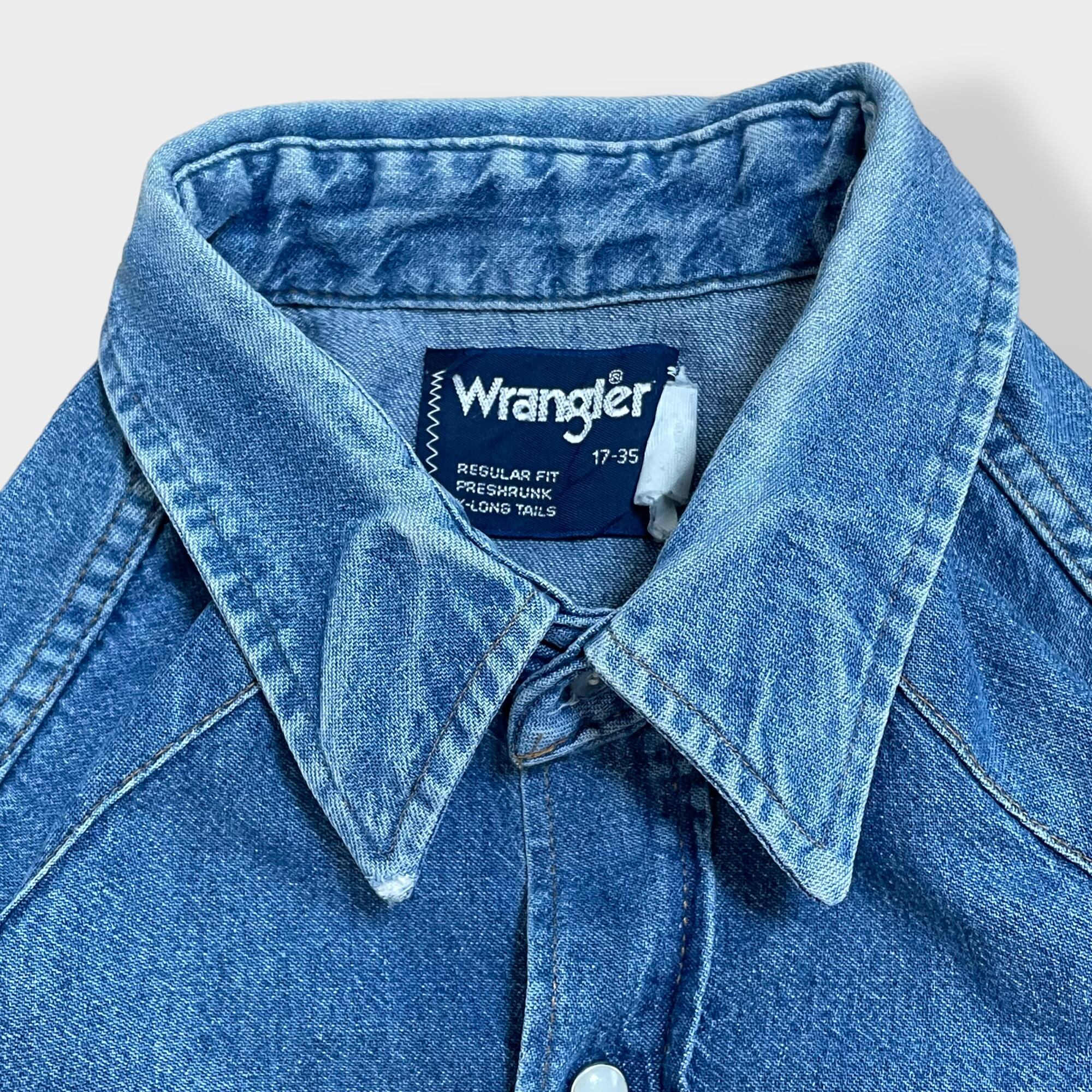 Wrangler 80s デニムシャツ Wrangler】80s ウエスタンデニムシャツ デニムシャツ ウエスタンシャツ