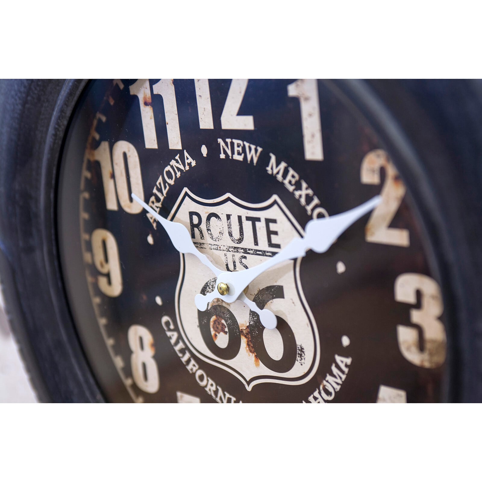 壁掛け時計 タイヤの形 アンティーク ヴィンテージ調 時計