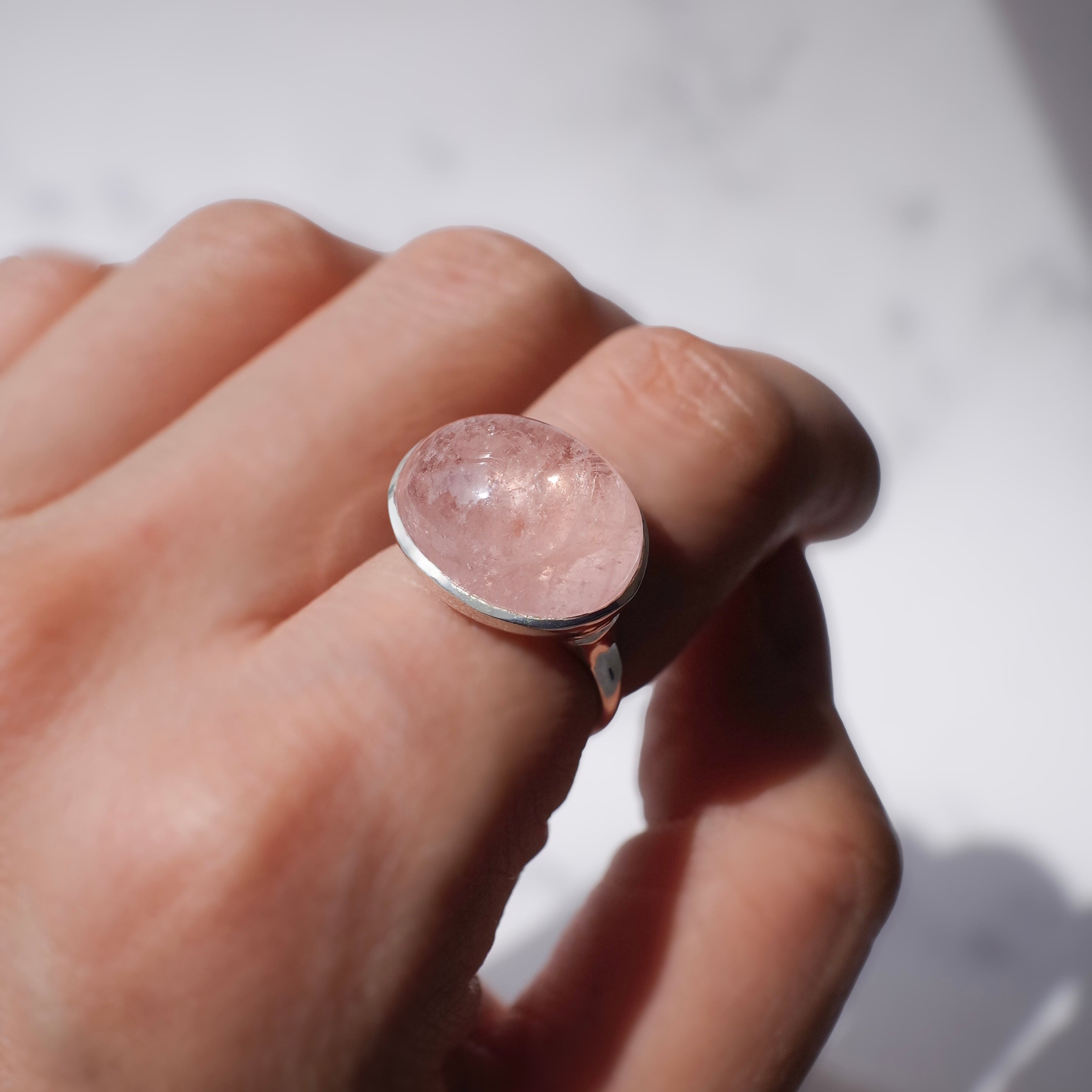 4月誕生石 春色 モルガナイト リング | DoubleMoon jewelry