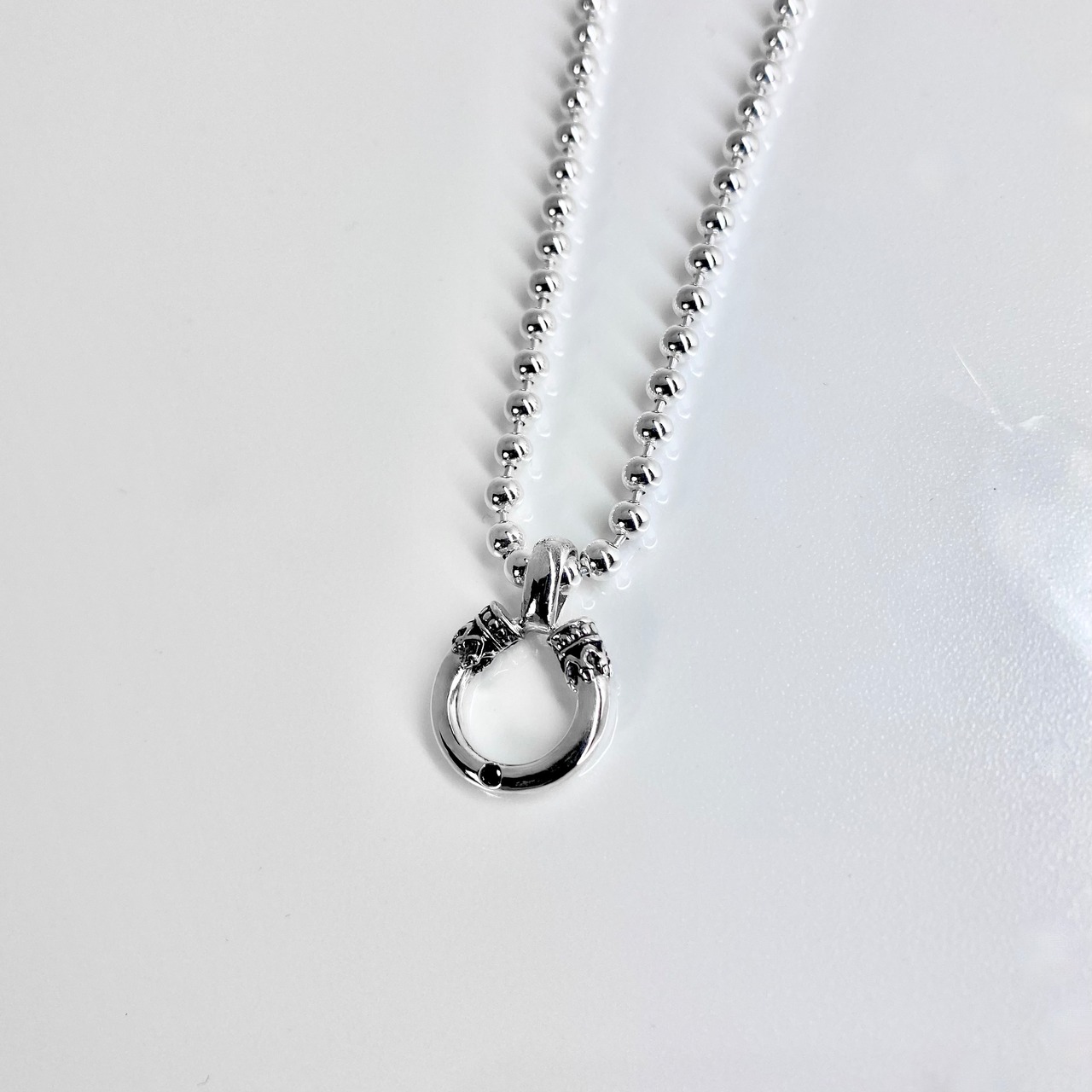 CROWN HORSESHOE with BLACK DIAMOND PENDANT / クラウンホースシューブラックダイヤモンドペンダント