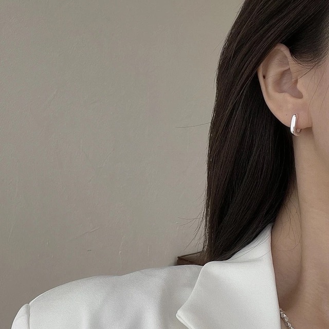 S925 bebe square pierce (P202-2)