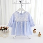 キャンディースリーブの長袖チュニックワンピ(ブルー)