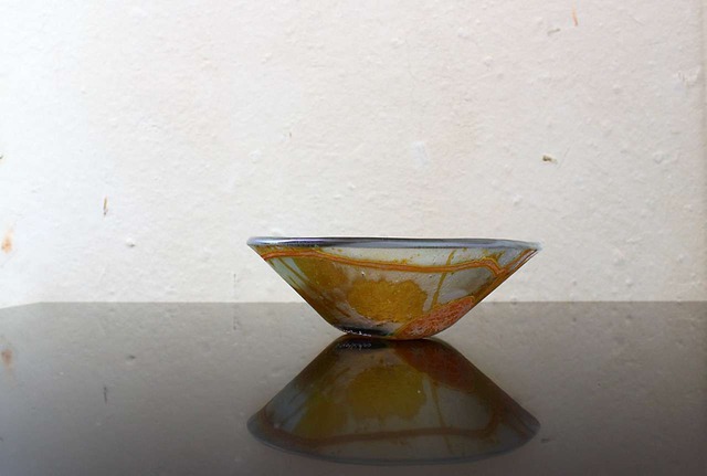 ツタとゆうなの花 ガラスボウル・１