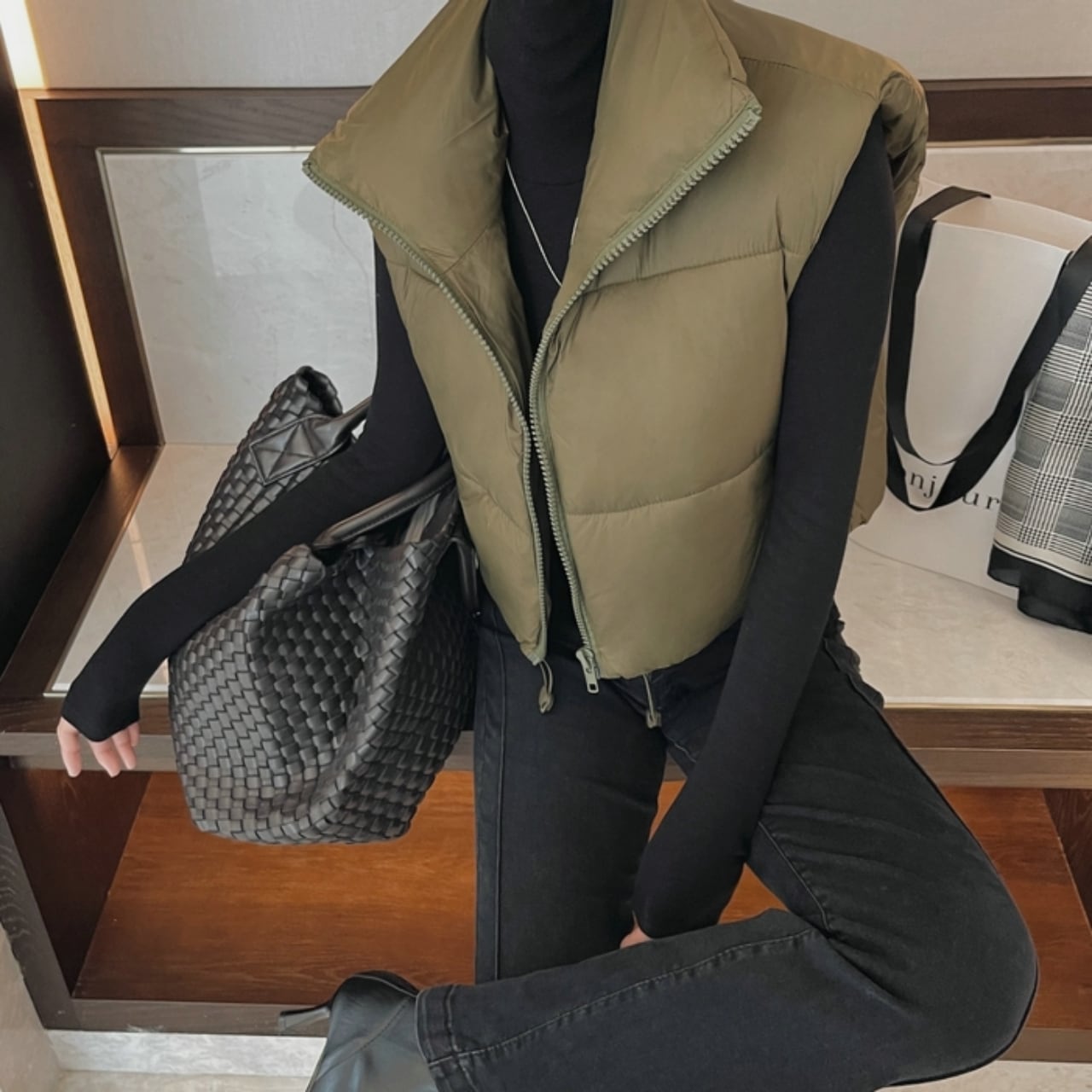 Quilted Stand Collar Vest 00796