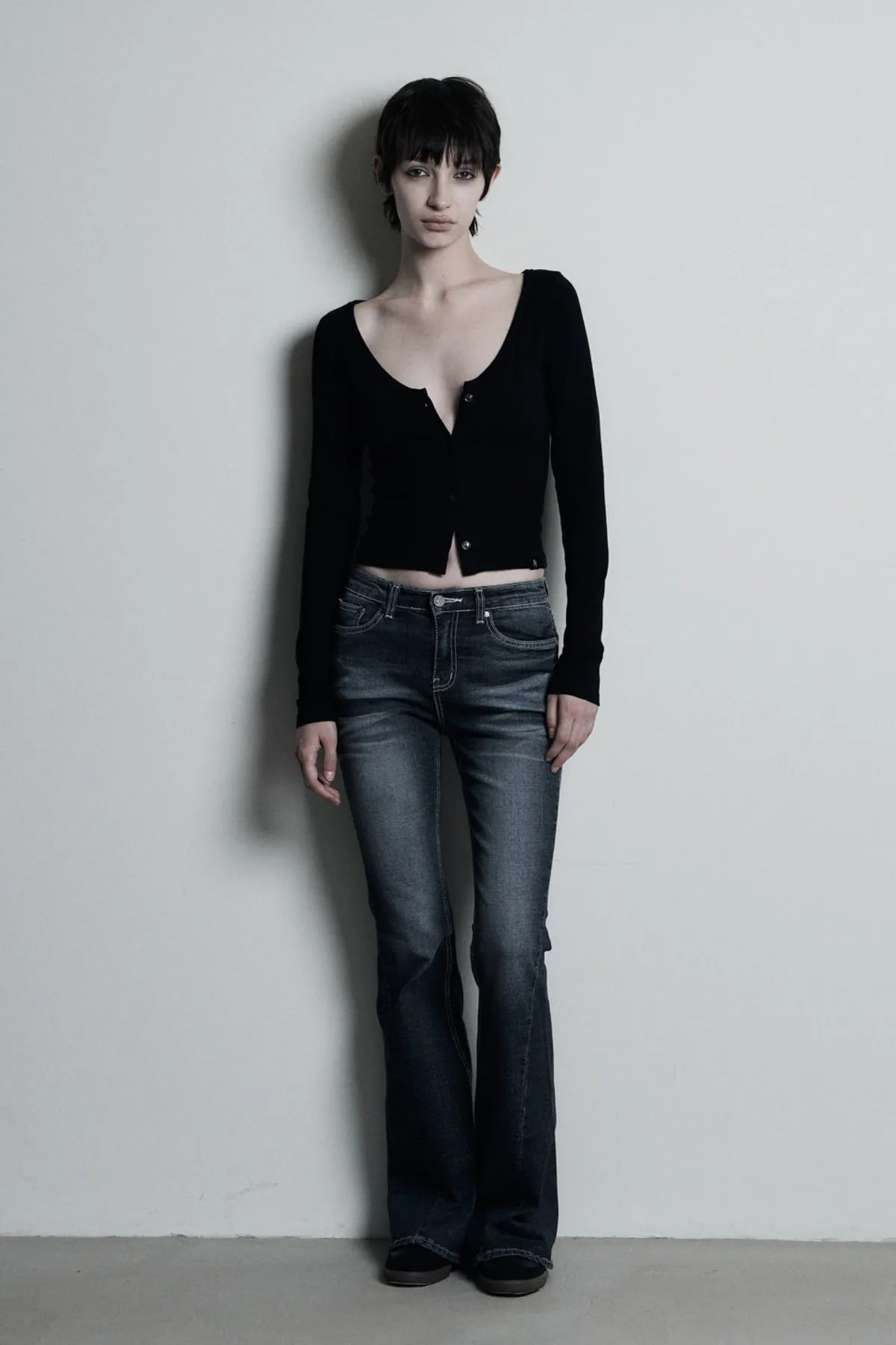 ☆aespa ジゼル 着用！！【SYNERJYN】CAT WASHING DENIM PANTS DEEP