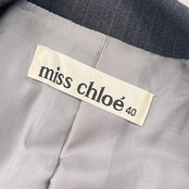 90s miss Chloé ミスクロエ ストライプ テーラードジャケット コート 40/グレー レディース ビンテージ