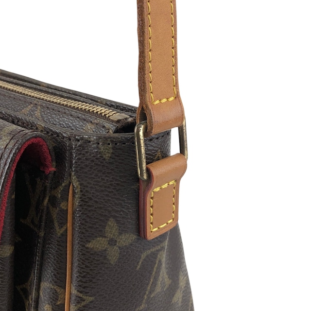LOUIS VUITTON ルイヴィトン モノグラム ショルダーバッグ ブラウン PVC レザー vintage ヴィンテージ オールド  53bcj4