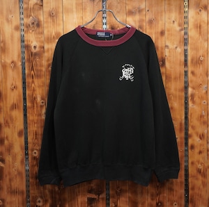 80s90s ralphlauren スクリブル スウェット ブラック M/ラルフローレン