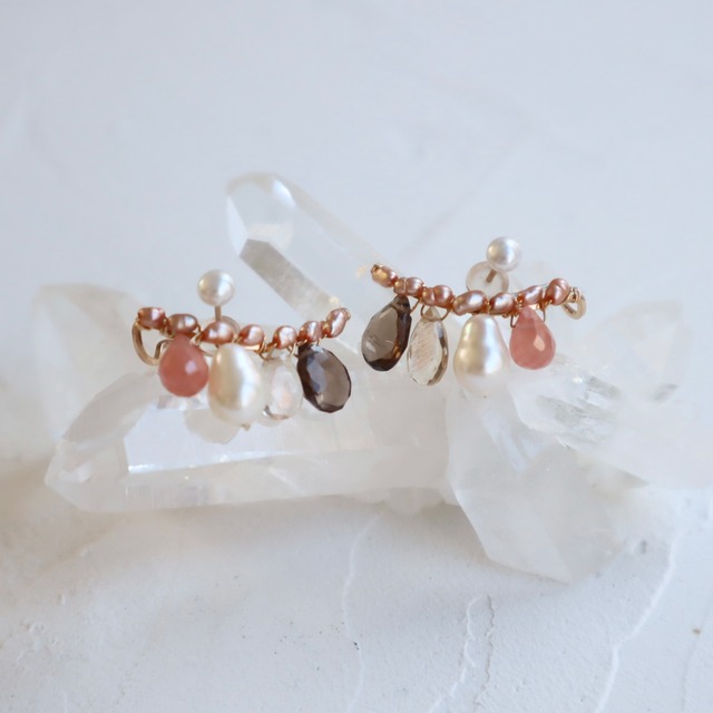 ［片耳ピアス］single earrings/14kgf ロードクロサイト