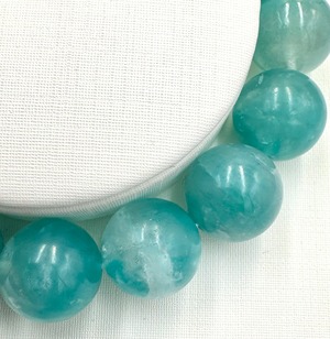 (00566)(選べる内径)(1点のみ)ロシア産アマゾナイトシリカ【12mm】Amazonite 　天河石　ラウンドボール　 ブレスレット　天然石　パワーストーン