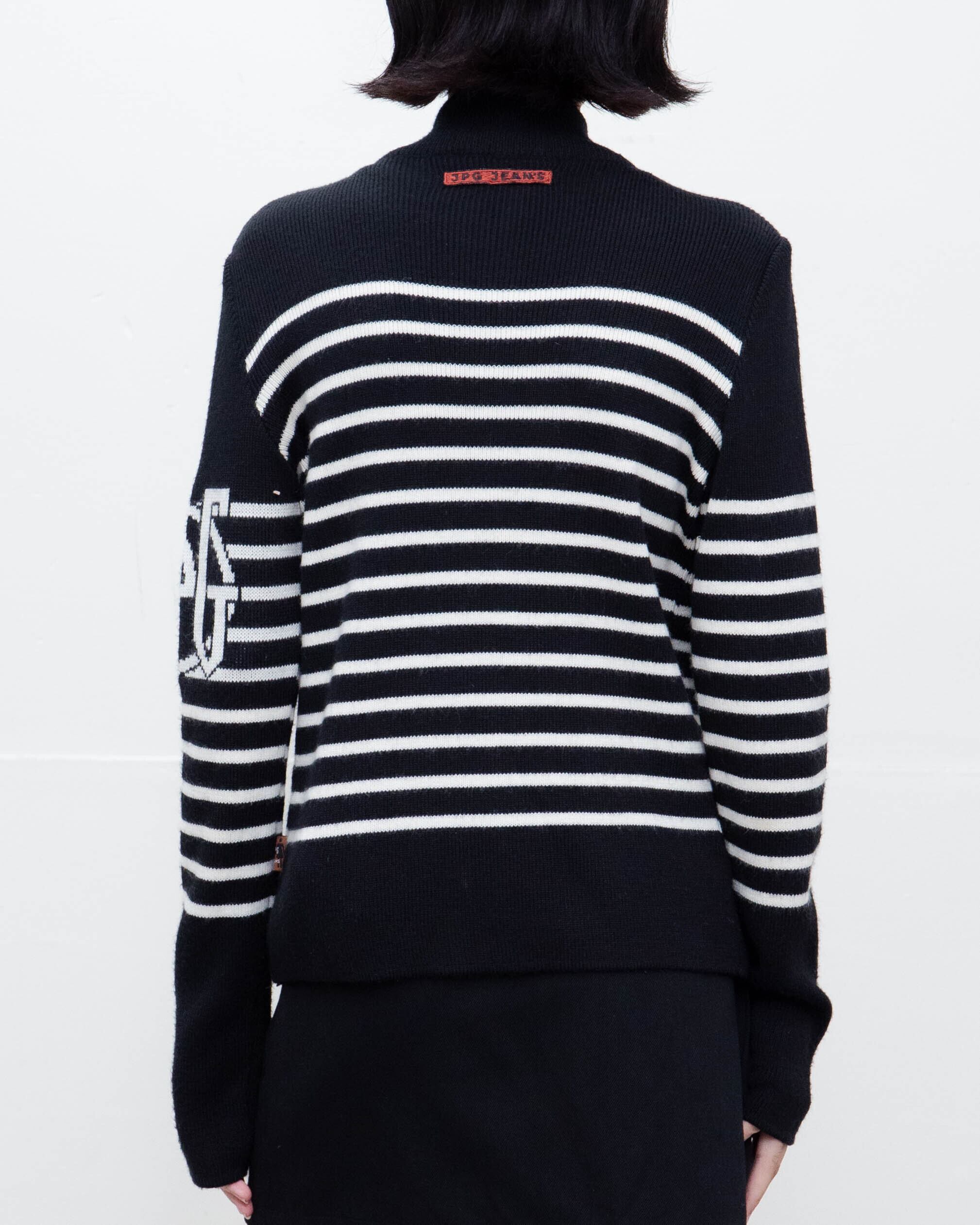 1990s Jean Paul Gaultier - striped zip-up knit jacket | LUIK FINN