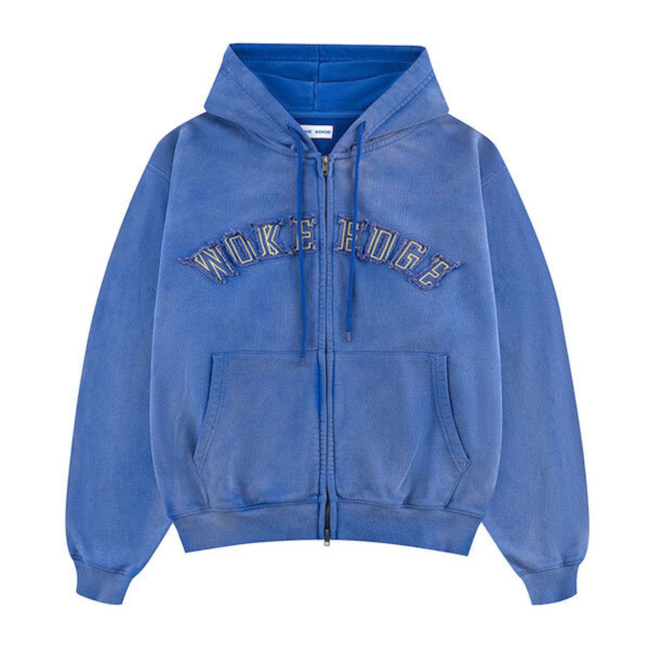 WOKE EDGE / FADED EMBROIDERY ZIP UP HOODIE