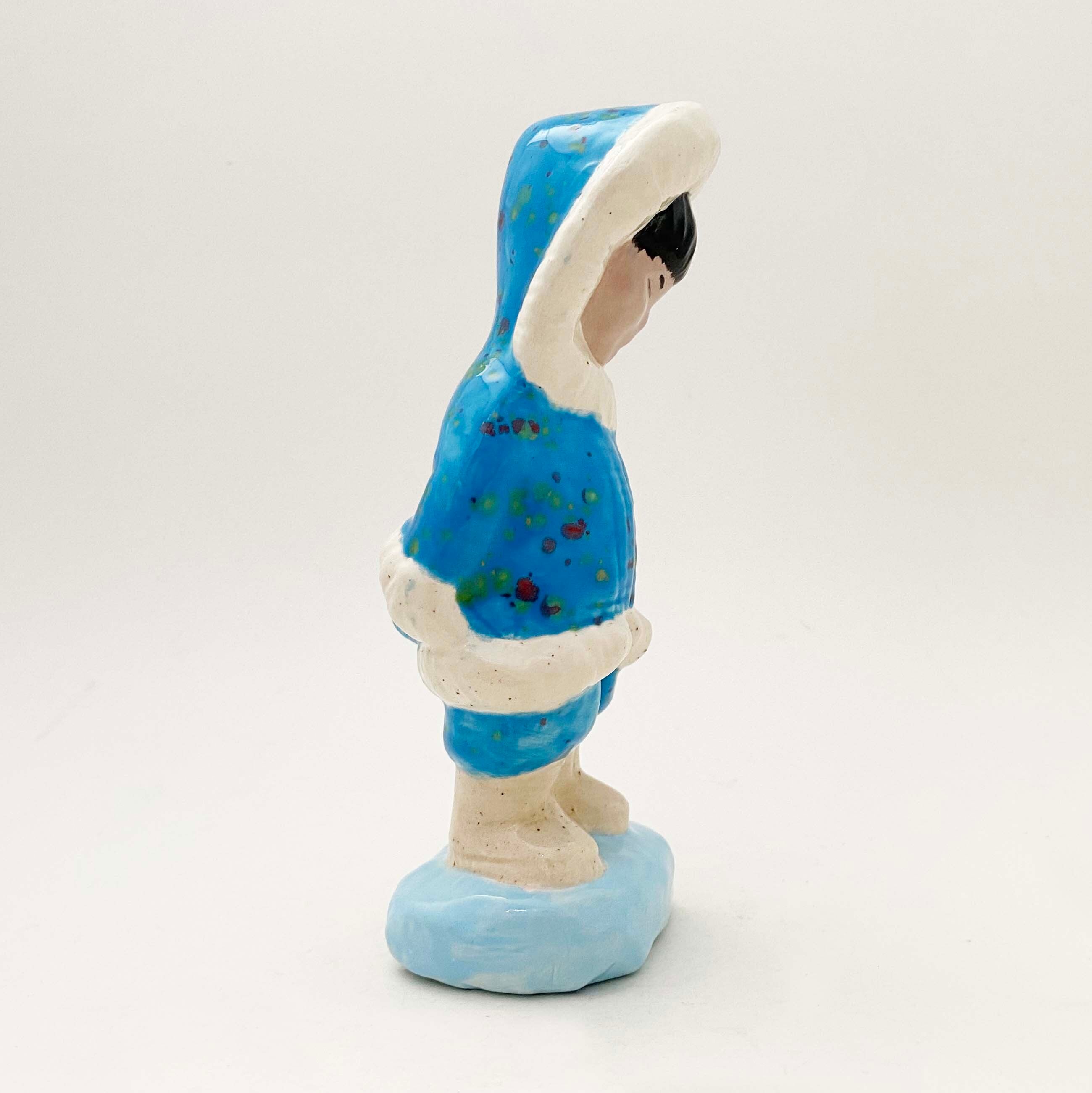 陶器のエスキモーの少年（アラスカ土産）