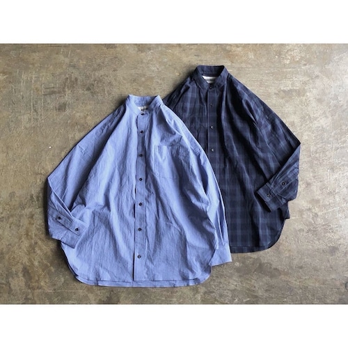 BASISBROEK (バージスブルック)『RONSE』 Cotton Cord Lane Band Oversized Collar Shirt