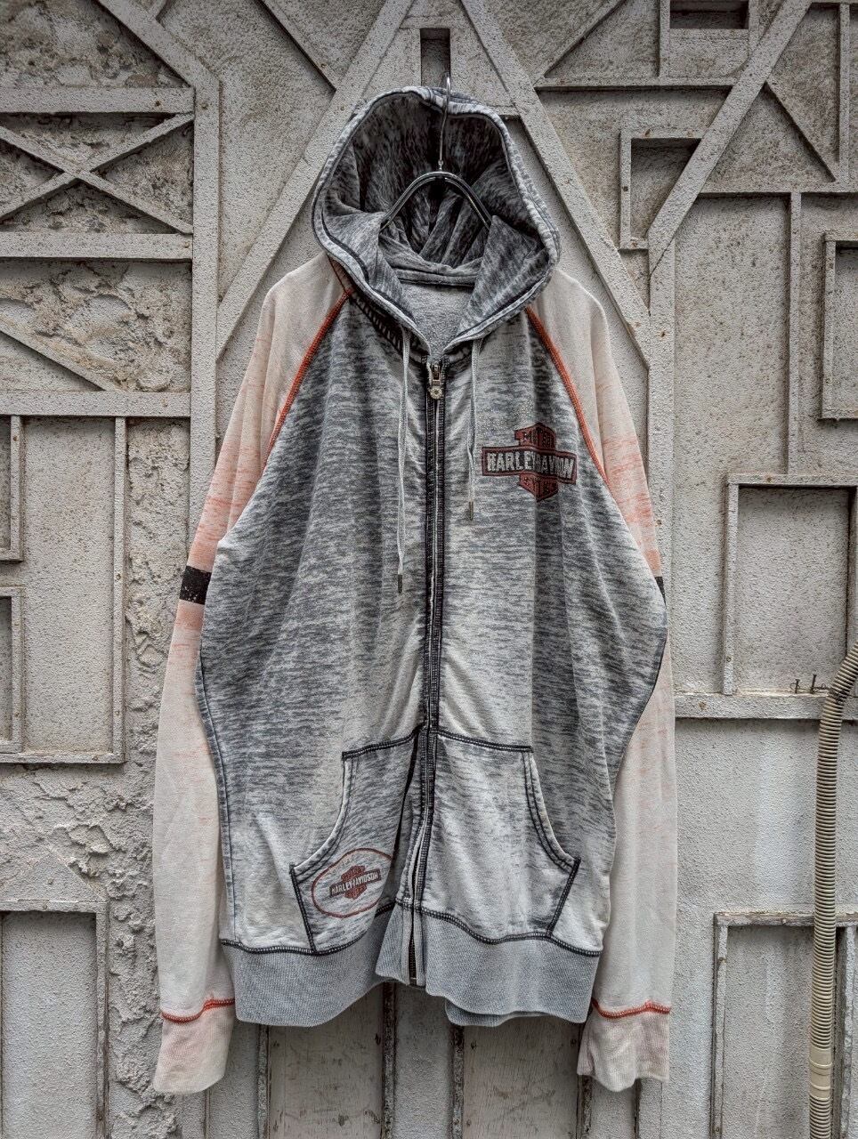 "HARLEY DAVIDSON" rhinestone designs zip up hoodie