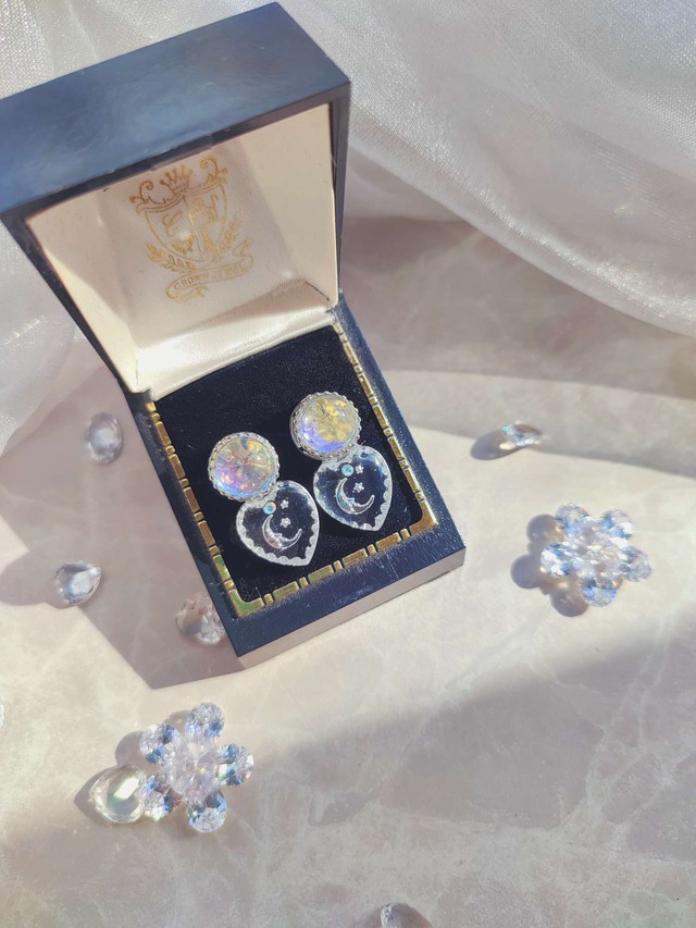 【MOONLIT DROPPED LUNA FLASH EARRING／（XX360） 】