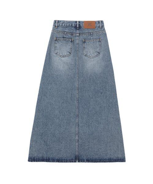 ☆TWICE モモ 着用！！【WOOALONG】Tin denim maxi skirt - INDIGO