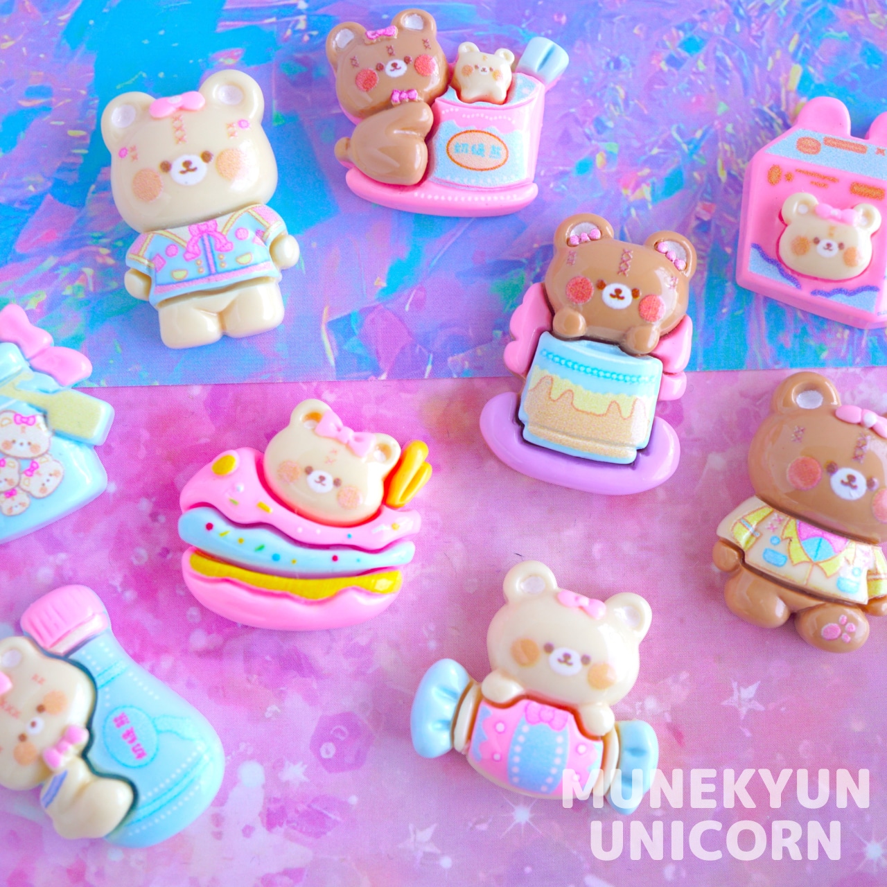 #L067 【5個/5pcs】スイートくまさん デコパーツ ランダムパック/ Sweet Bear cabochons - Random Pack