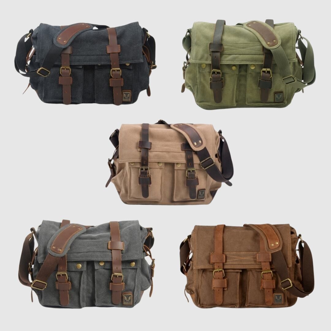 レトロキャンバスショルダーバッグ H2611