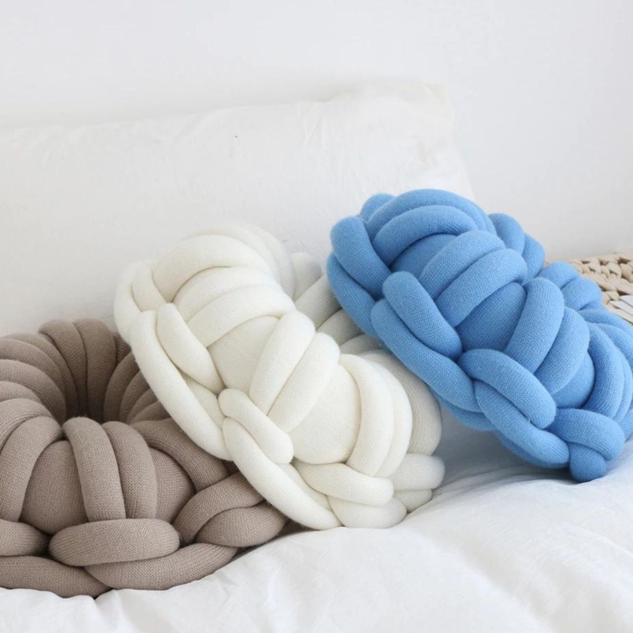 ラウンド編み込みクッション40×40cm＊6カラー | MeROOM