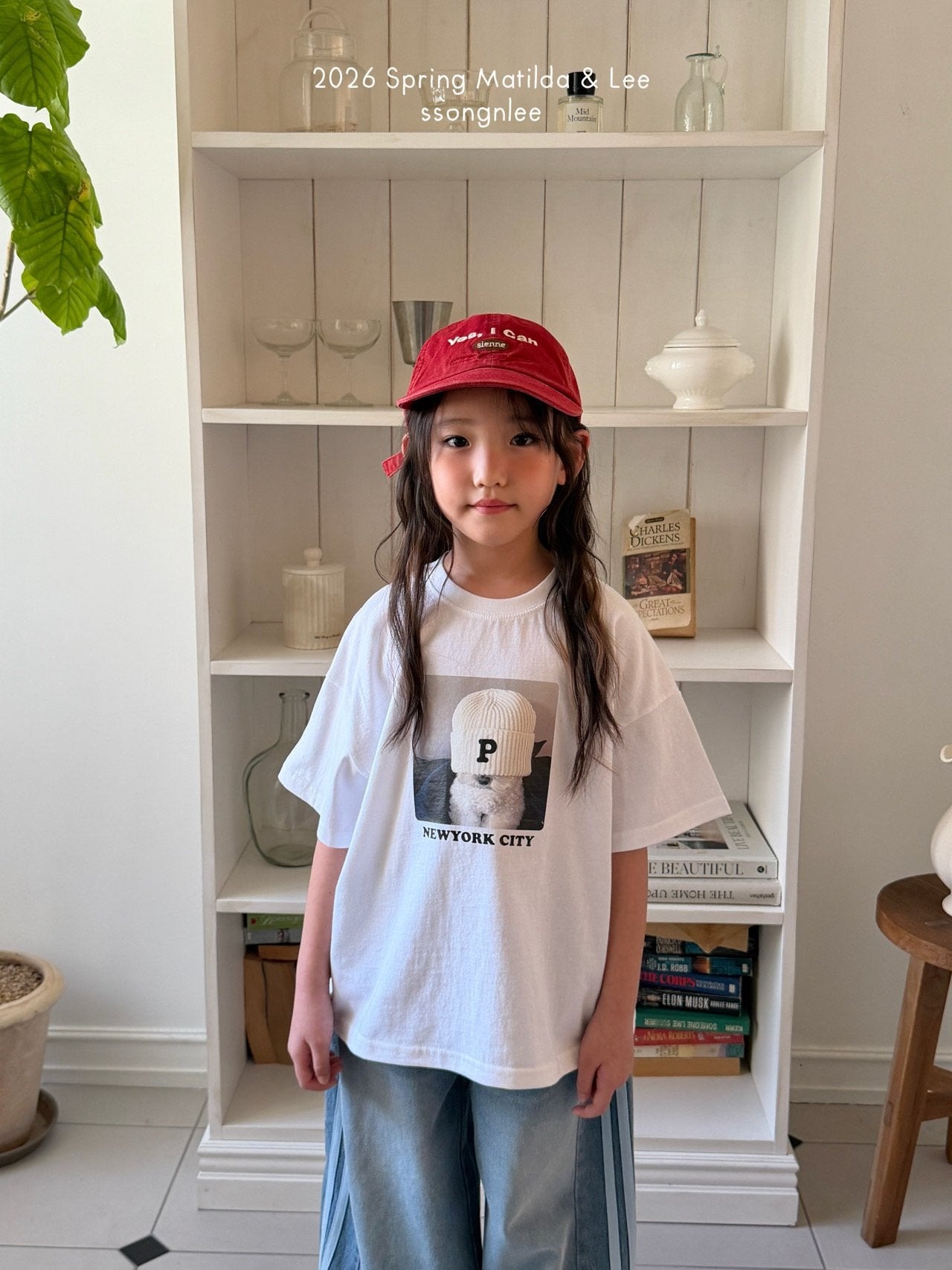 [Matilda&Lee] New York Puppy Short sleeve T-shirt / [마틸다앤리] 뉴욕강아지반팔티