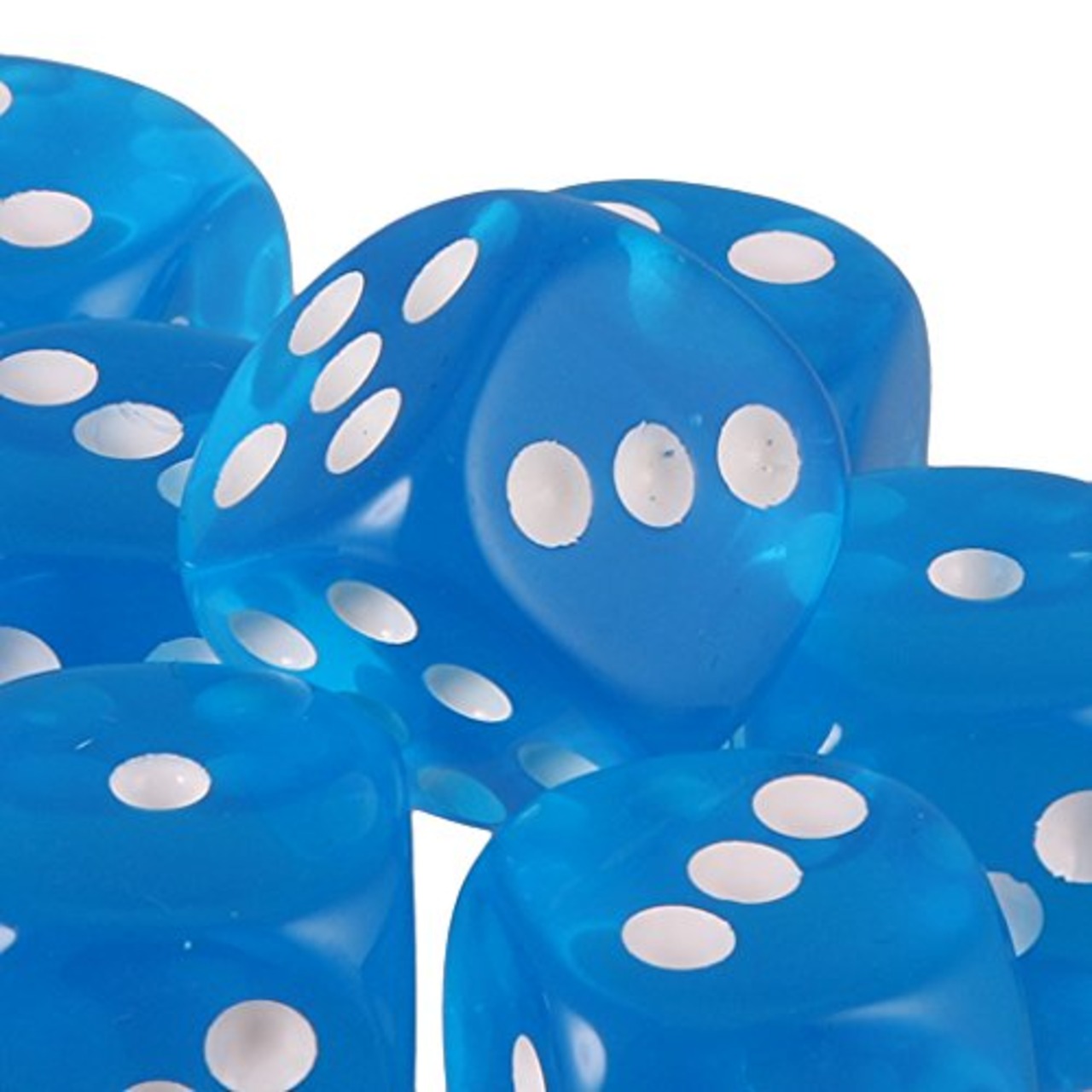 10個セット　TRPGゲーム　アクリル　おもちゃ　六面ダイス　D6　ダイス　サイコロ　全10色 - 青