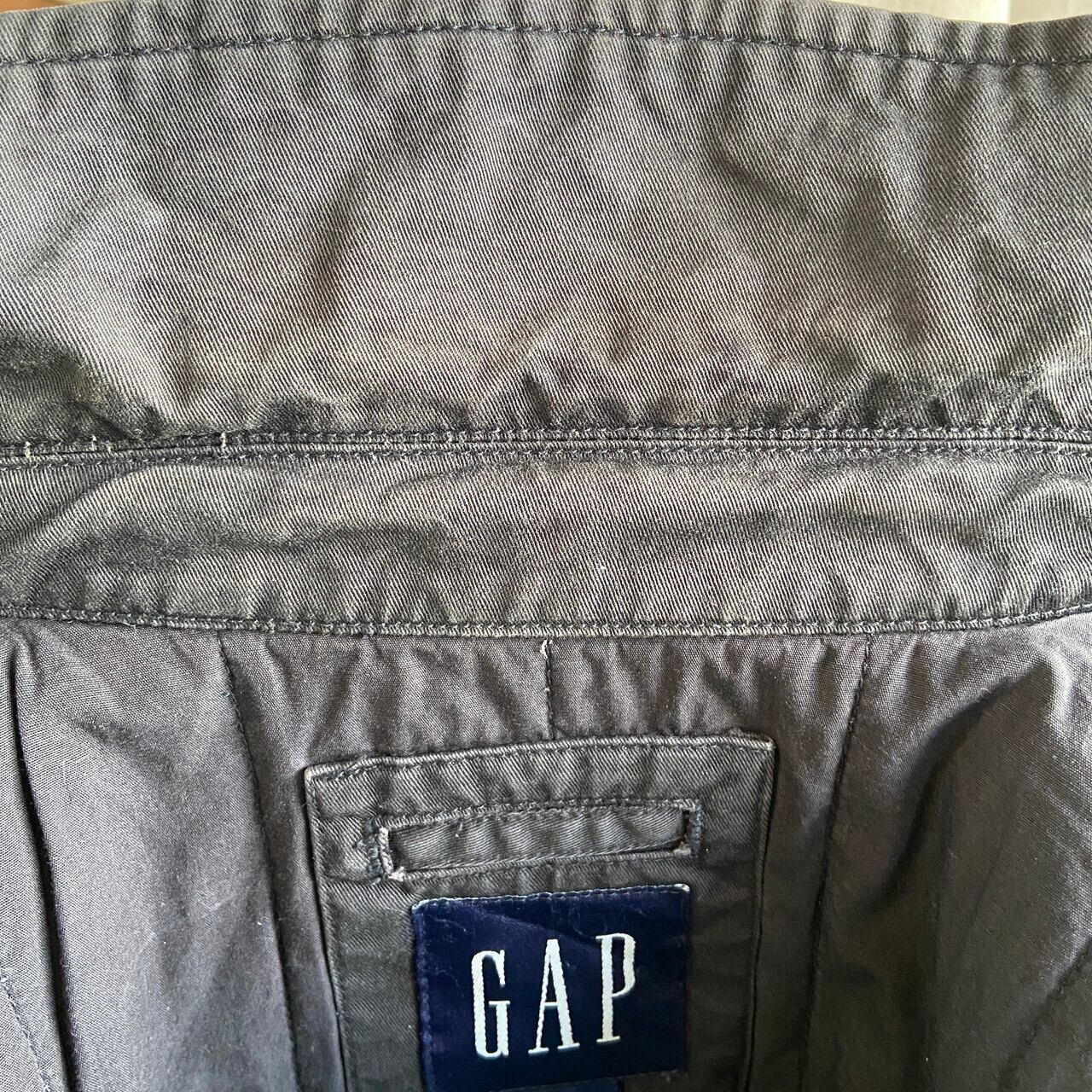 GAP オールドギャップ スイングトップ コットンジャケット メンズL 古着 ハリントンジャケット スポーツジャケット ダークグレー ネイビー  【ブルゾン・ジャケット】【3anniv】 | cave 古着屋【公式】古着通販サイト