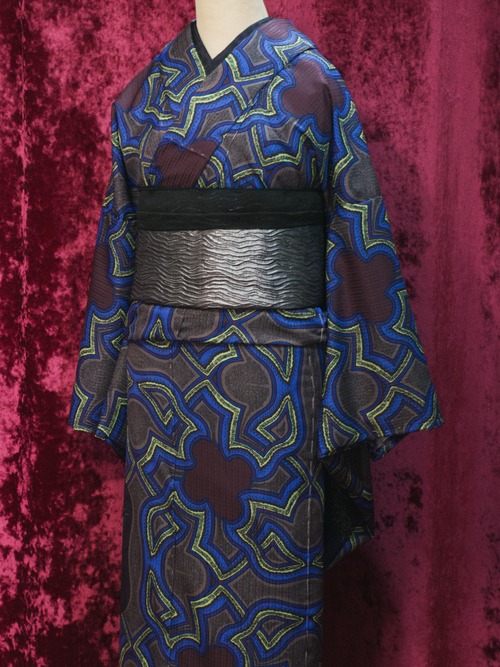 【受注商品】Rumi Rockキモノ「ブックラップ」青緑　[A1797]