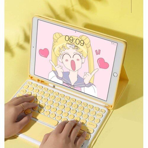 iPadキーボードケース アップルペンシル収納充電 丸いキー iPadキーボードケース アップルペンシル収納充電 丸いキー