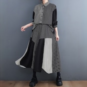 ストライプ柄 切り替えデザイン セットアップ 00178