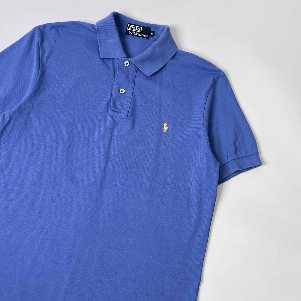 90s 00s Polo by Ralph Lauren ラルフローレン 鹿の子 半袖 ポロシャツ M/ブルー系/メンズ/インパクト21/ビンテージ