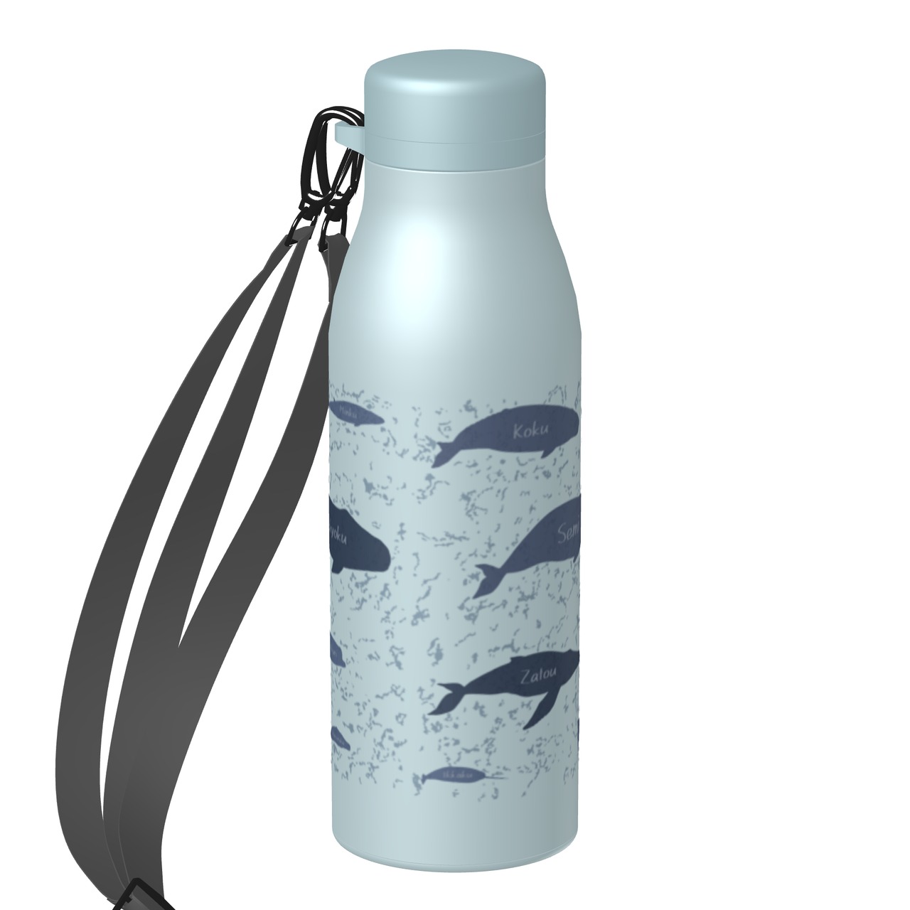 KUJIRA-ショルダーサーモステンレスボトル(スモークブルー)(500ml) - 3