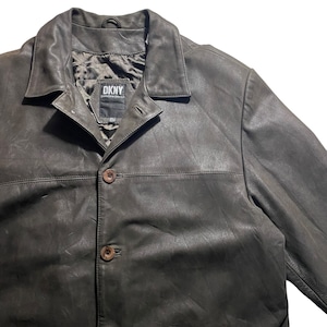 vintage DKNY oiled leather coverall jacket