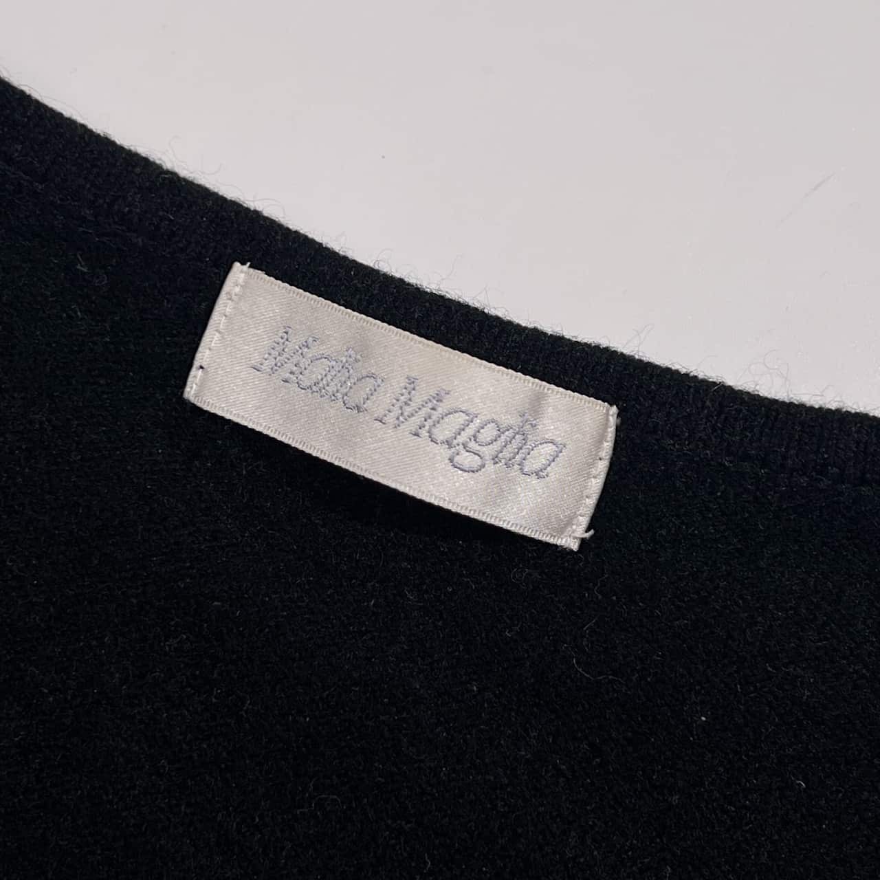 カシミヤ100% Maha Magha マハマハ ゼブラ レオパード アニマル柄 切替 前開き ニット ベスト/マルチ レディース