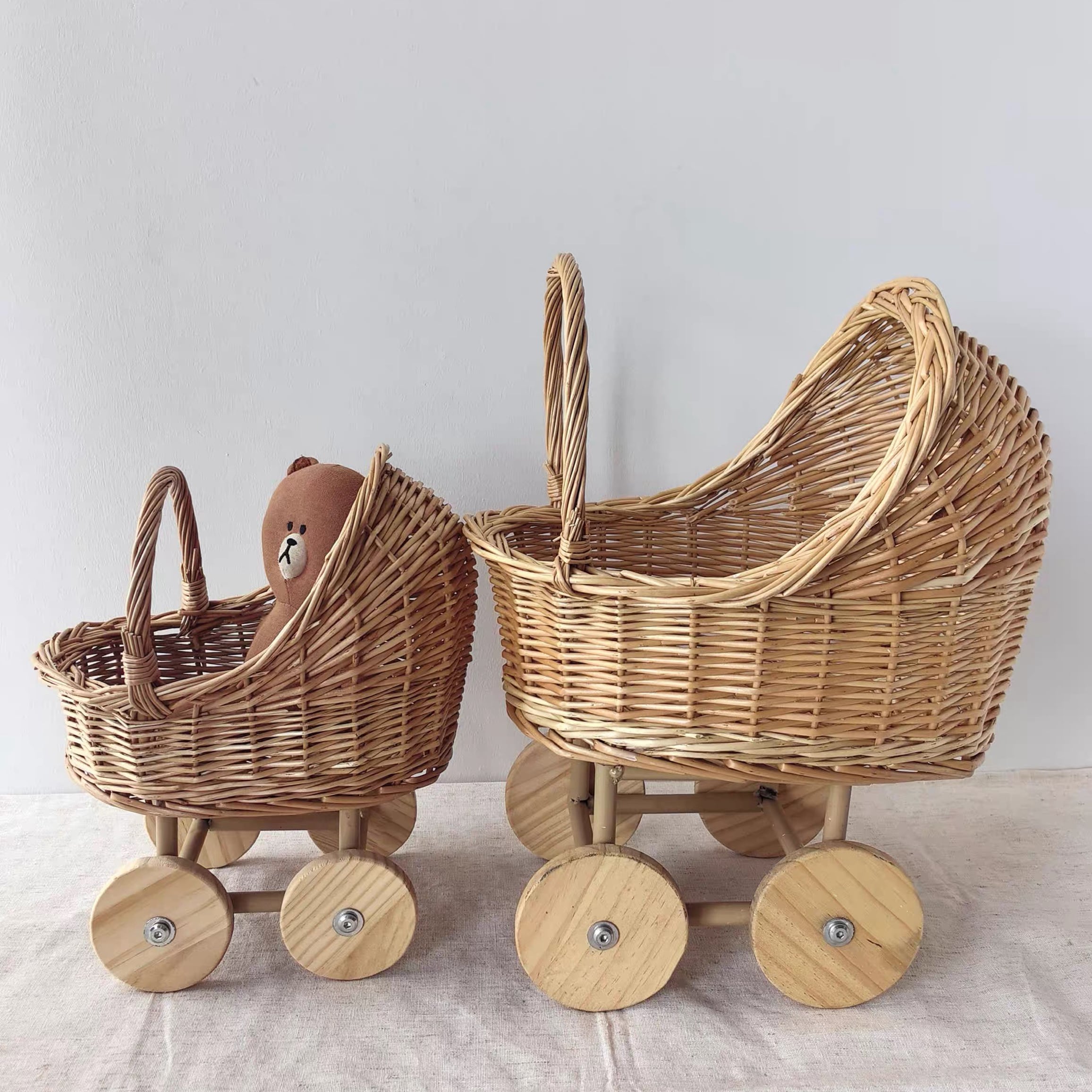 ,子供用藤編み手押し車おもちゃ ナチュラル おうちスタジオ 子供部屋インテリア lgo0016