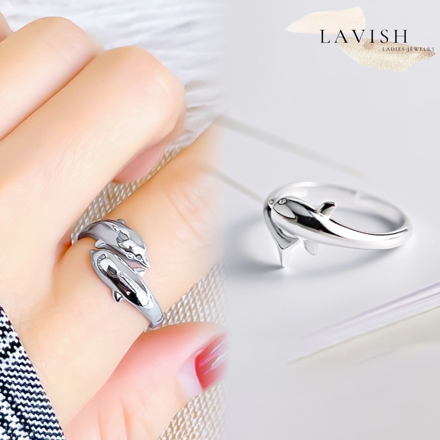 イルカモチーフ リング ｜ フリーサイズ 指輪 レディース | LAVISH