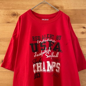 【GILDAN】野球 バックプリント Tシャツ XL オーバーサイズ US古着 アメリカ古着